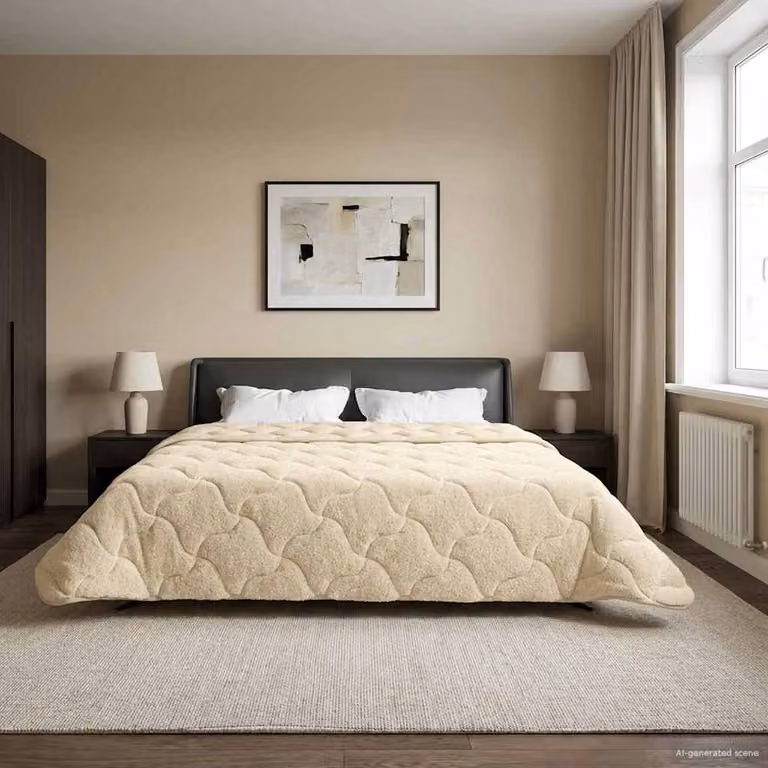 Piumone Completo Annuale Trapuntato vidaXL in Microfibra Beige L 240 x P 220 cm