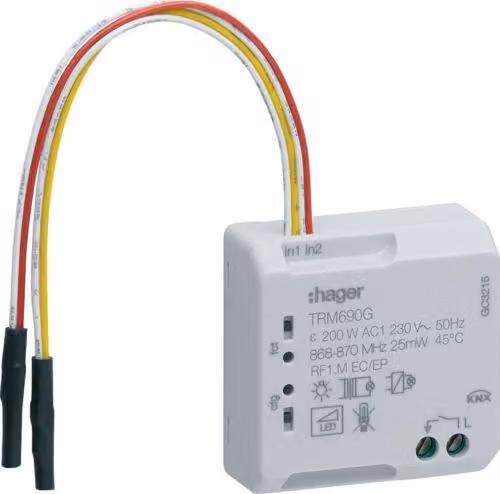 Hager TRM690G. Temperatura di esercizio: -15 - 45 °C. Altezza: 18 mm. Numero di prodotti inclusi: 1 pezzo(i) (TRM690G