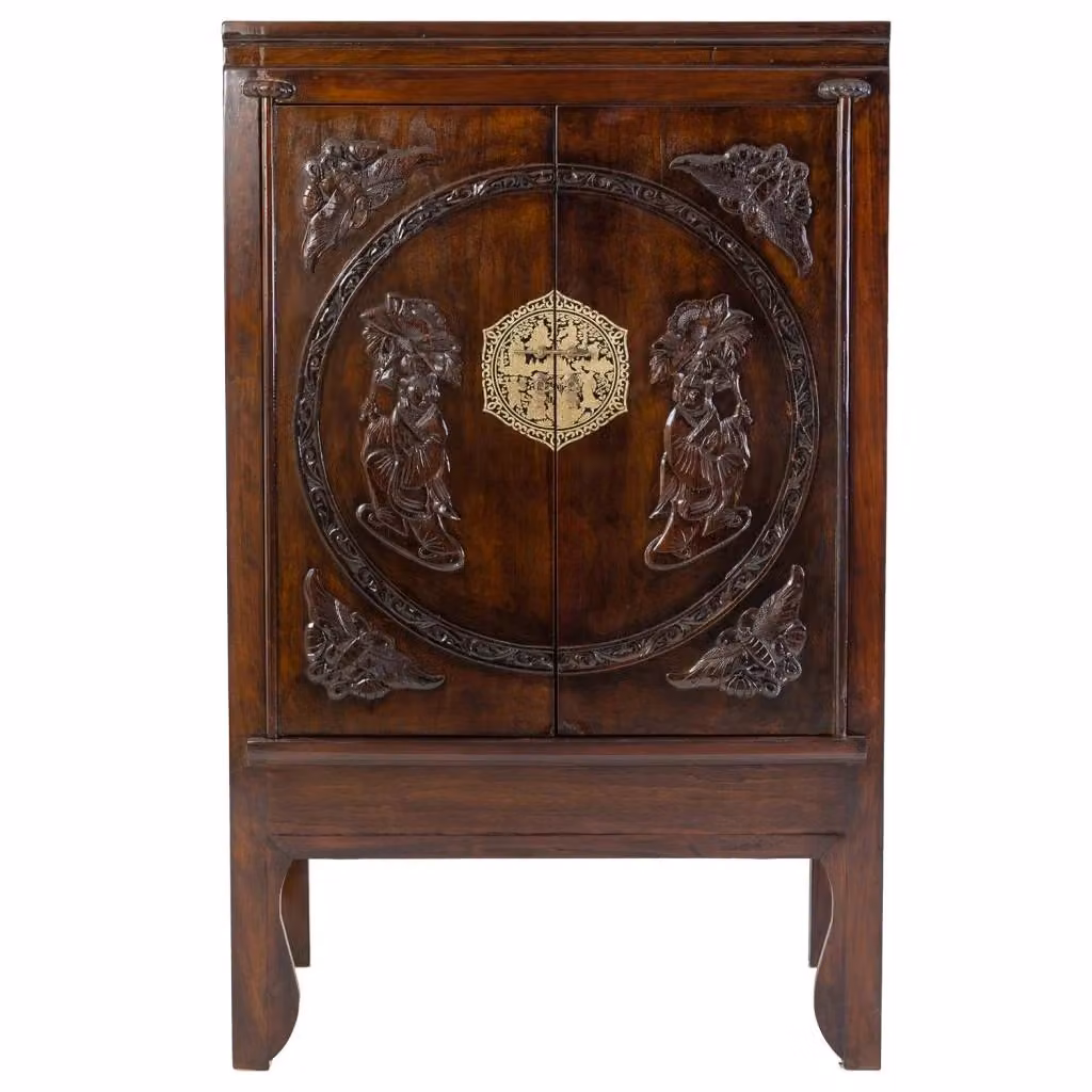 Armadio in legno WANDERLUST DECO marrone con ante a battente e serratura L: 105 cm, P: 47 cm, H: 170 cm – 2