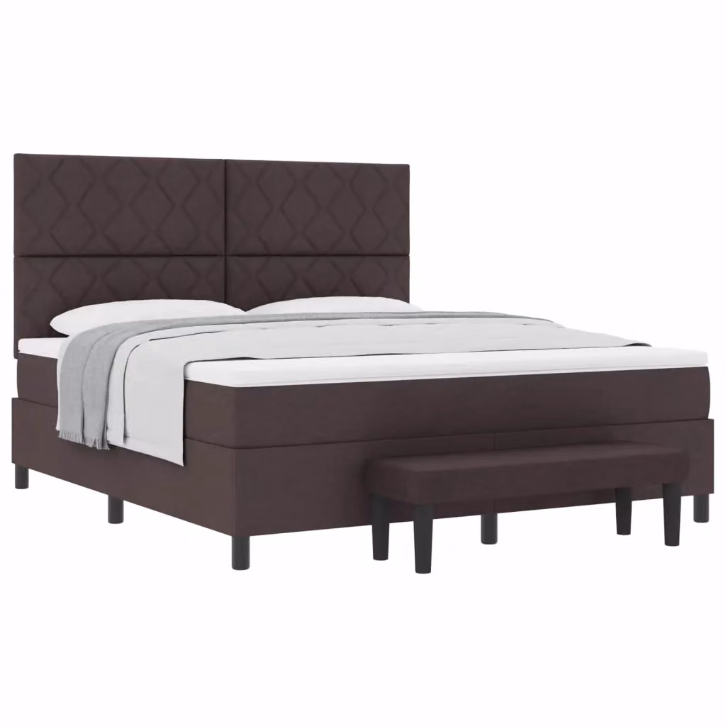 Letto ibrido con molle a sacchetto e testiera vidaXL in tessuto marrone L: 180 cm, P: 200 cm, H: 128 cm – 2