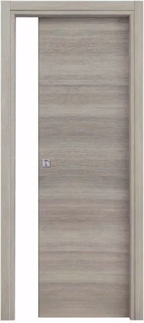 Porta Scorrevole Iperbriko in MDF Rovere Marrone e Grigio H: 210 cm x L: 70 cm