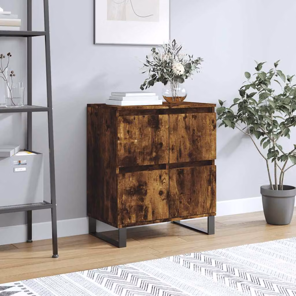 Credenza moderna vidaXL in legno multistrato color rovere fumo L: 60 cm, P: 35 cm, H: 70 cm