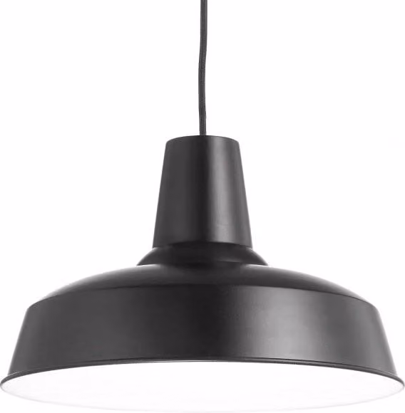Lampada a sospensione Moby Sp1 Ideal-Lux, colore nero, design moderno in metallo e vetro con altezza regolabile