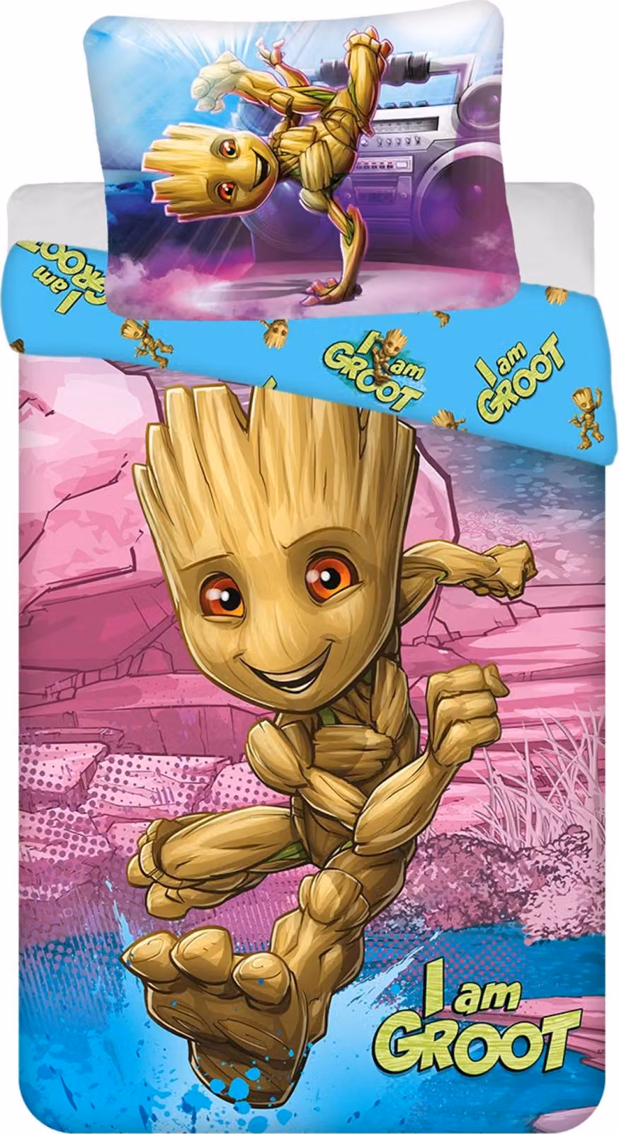 I am Groot copripiumino in cotone 140x200 cm e federa 70x90 cm