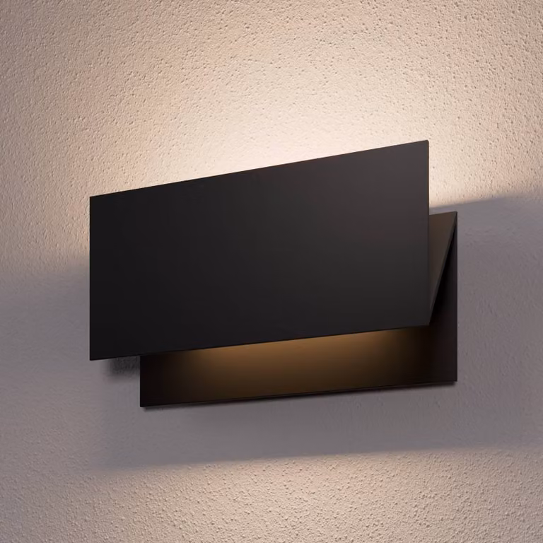 Applique da esterni a LED Meja Lucande, Nero, Alluminio, Moderno, Applique LED da esterni