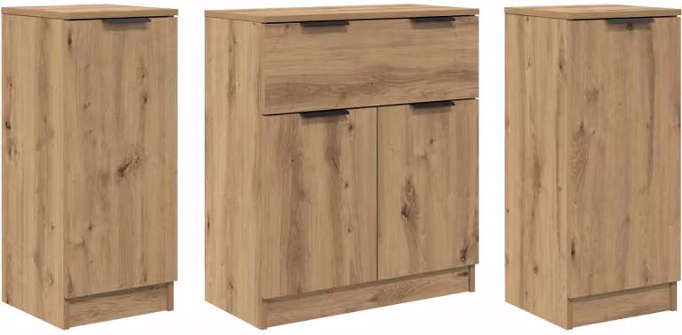 Credenza 3 pcs Rovere artigianale Legno multistrato