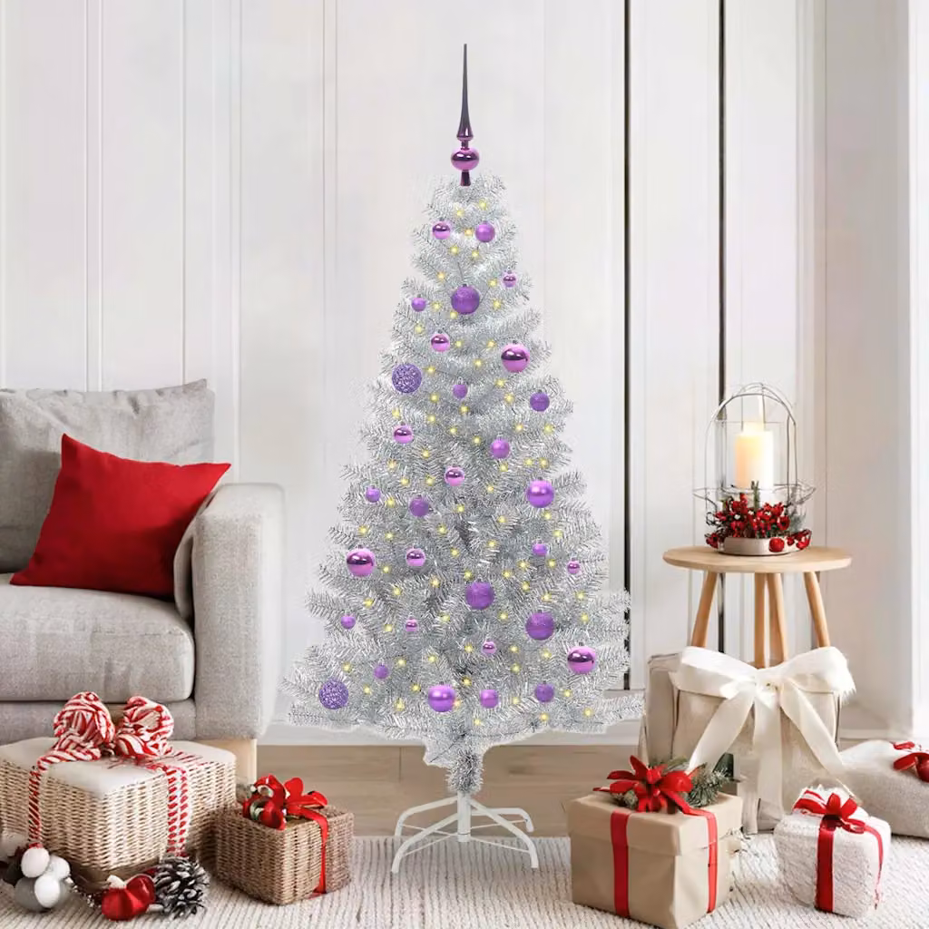 vidaXL Albero di Natale Argento 150 cm PET