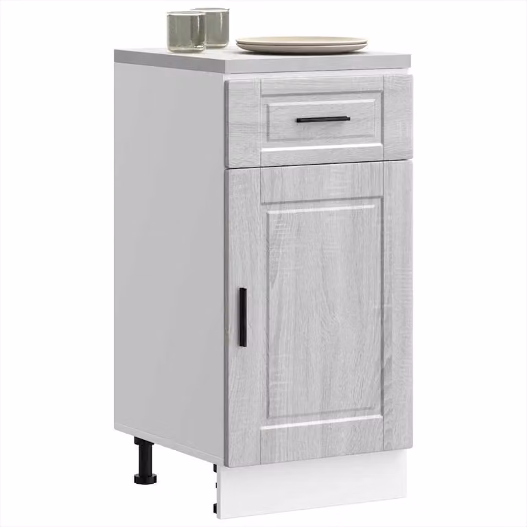 Base da cucina moderna vidaXL Porto Grigio Sonoma in legno multistrato e MDF, L/P/H: 46 x 40 x 81,5 cm