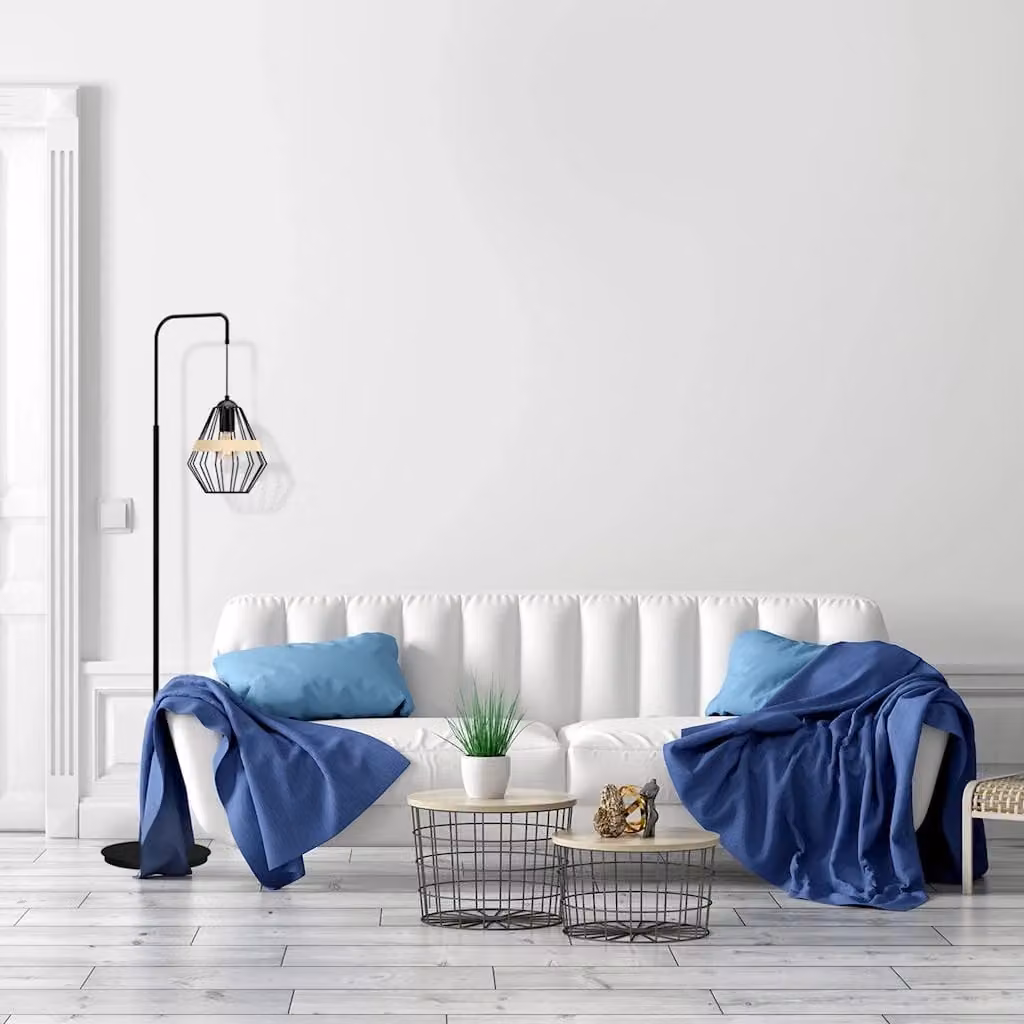 Lampada da terra Cliff Milagro nero e legno con attacco E27 60W MLP5528 – 2