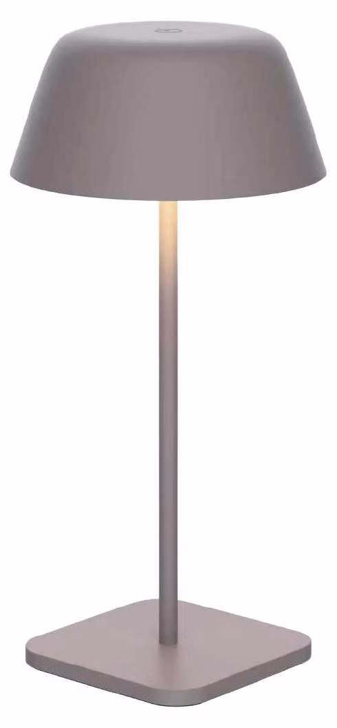 Luxus Europe - Lampada da tavolo Paros, color taupe - Lampada da tavolo senza fili, adatta per interni ed esterni – Ricaricabile