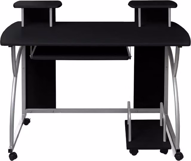 Scrivania da Gaming vidaXL Nera con Piano Opaco L: 110 cm, P: 52 cm, H: 88,5 cm