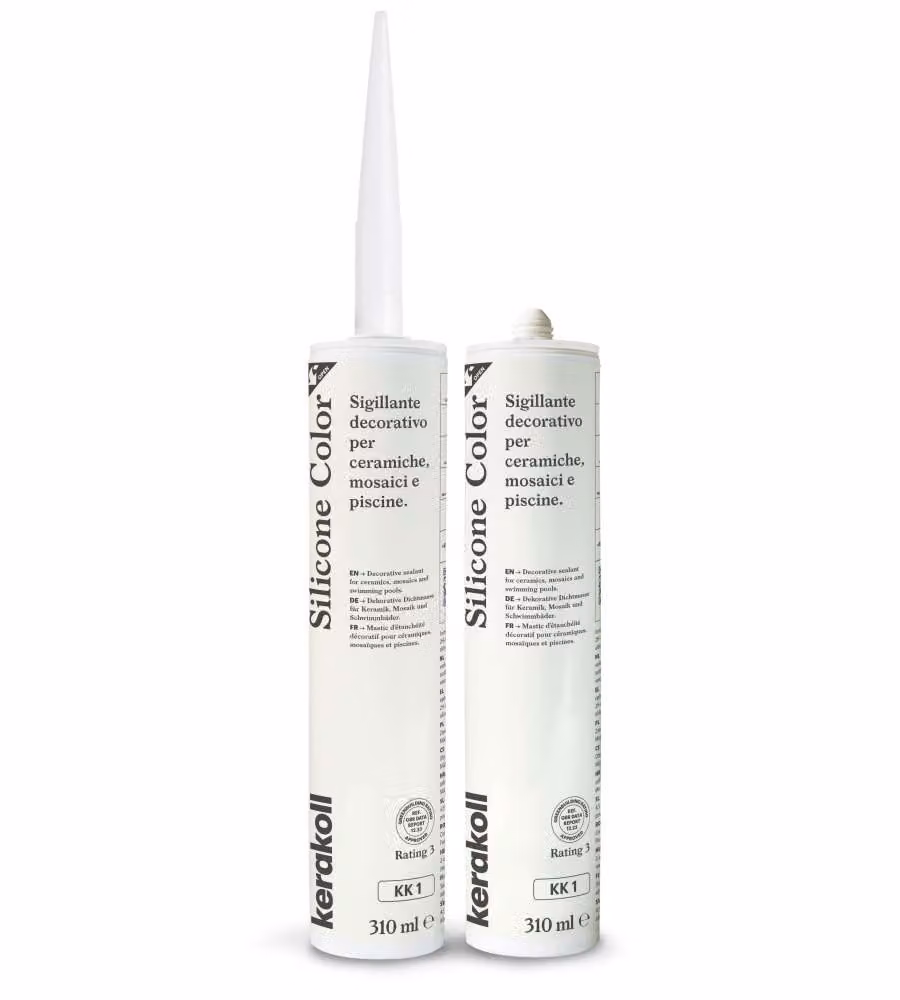 Kerakoll Silicone Color KK1 310ml - Sigillante siliconico Bianco - Alta adesione per ceramiche e piscine