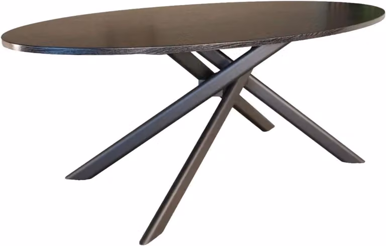 Tavolo da pranzo ovale "Esstisch Twist" da 210 cm, tavolo ovale nero in MDF