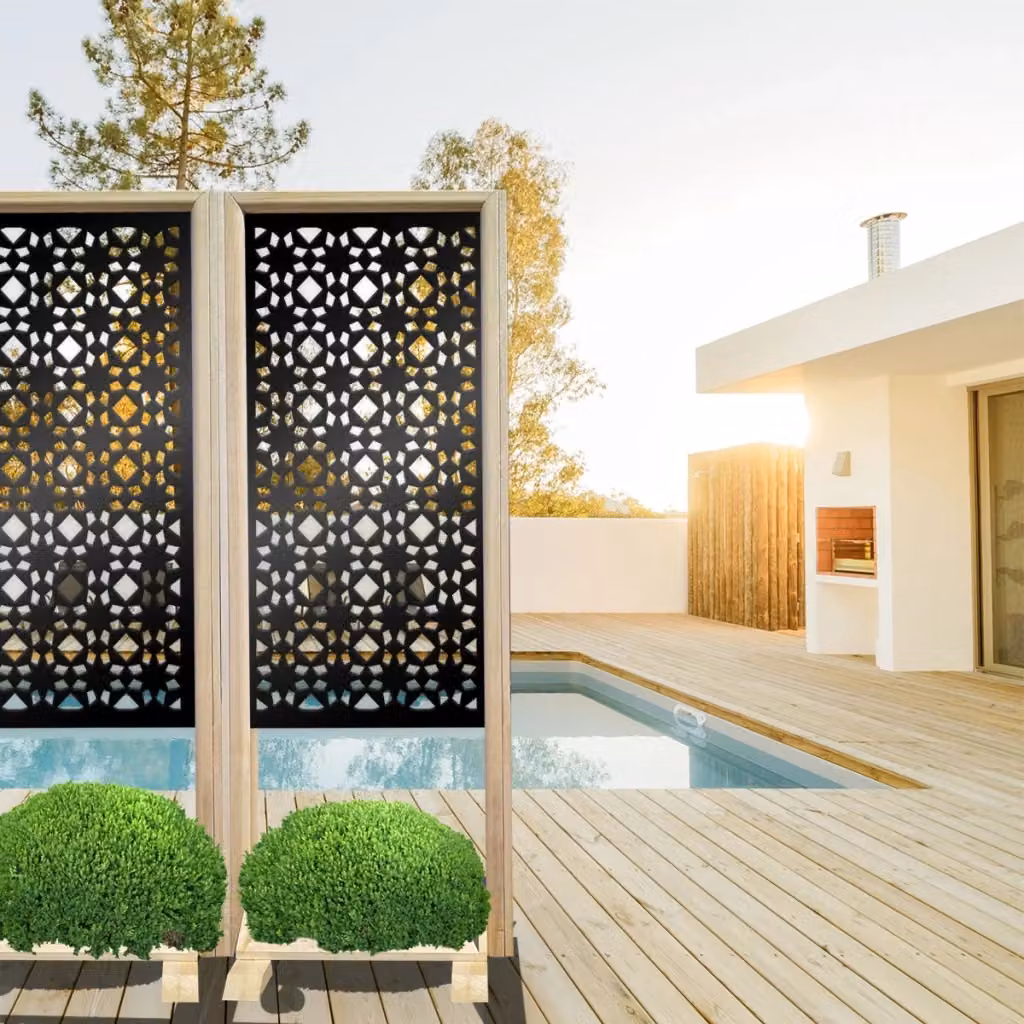 Signorbit Separè PSYCHEDELIC Paravento modulabile in Legno e PVC Nero L: 70 cm, H: 190 cm – 2