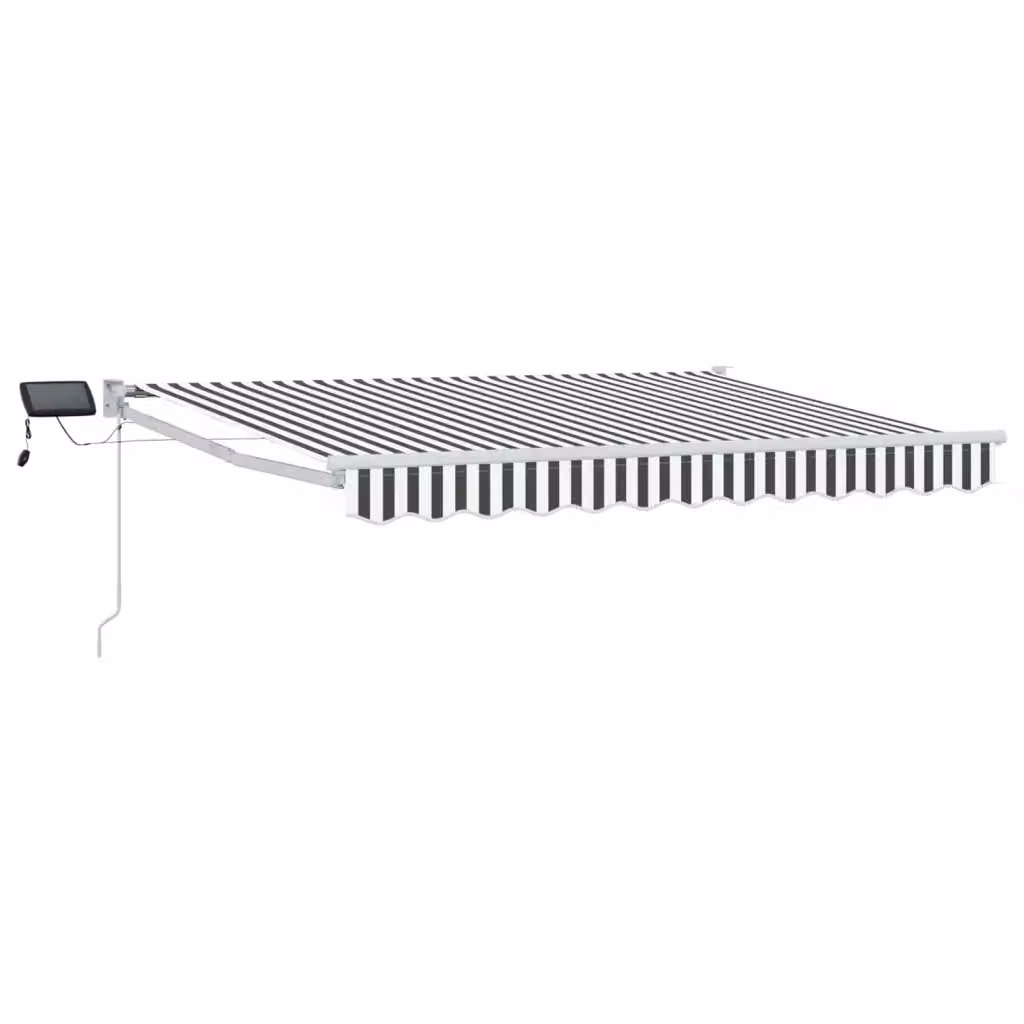 Tenda retrattile manuale Videx con LED in poliestere, colore Antracite e Bianco, L: 300 cm, P: 250 cm – 2