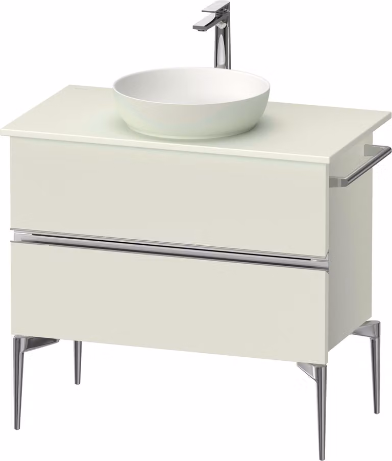 Duravit Sivida Meuble sous-lavabo sur console, 2 tiroirs, poignée profilée chromée, 845x475x548mm, SV4658010HH0000, SV4658010HH0000