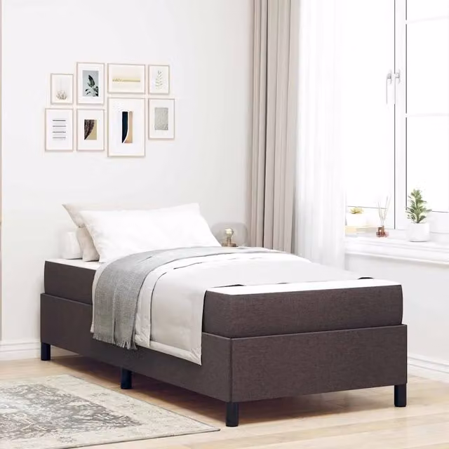 Letto a molle Marrone Scuro 80 x 200 cm Tessuto 3398818