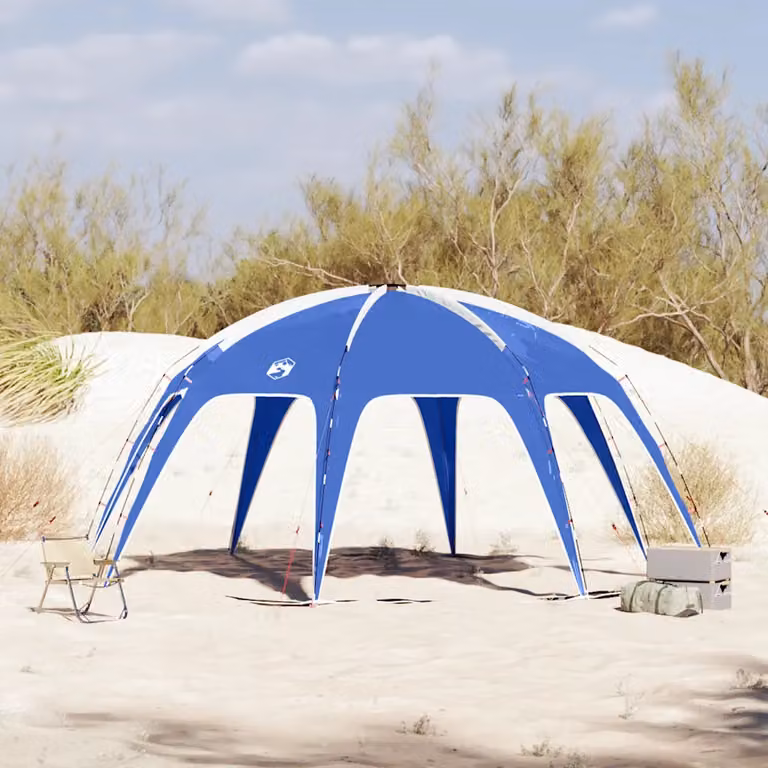 vidaXL Tenda per Feste Azzurra Impermeabile in Poliestere e Fibra di Vetro L/P/H: 525 x 255 x 27 cm