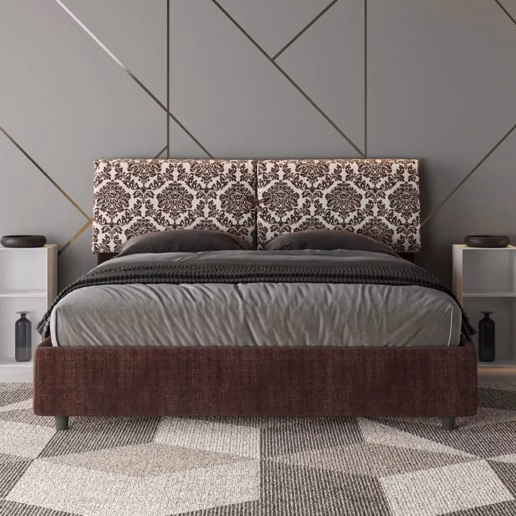 Letto Matrimoniale Mados Giada 4 Agata 4 con Contenitore e Rete, Colore Marrone, L 160 x P 210 cm – 2