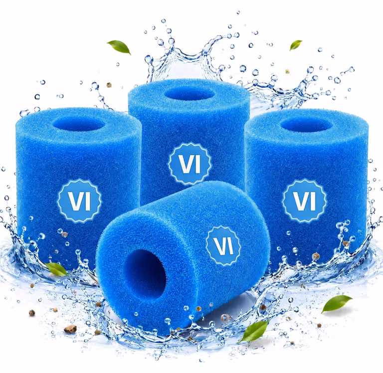 Set di 4 filtri lavabili per spa, tipo VI, in schiuma, dimensioni 10,6 x 8 cm, adatti per vasche idromassaggio e piscine