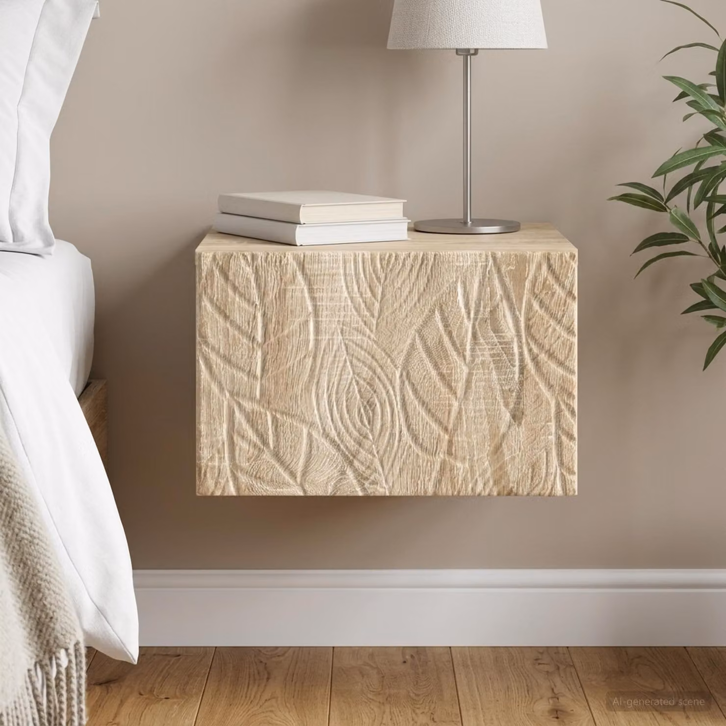 vidaXL Mobiletto da notte sospeso Rovere Sonoma L: 49 cm, P: 34,5 cm, H: 20 cm