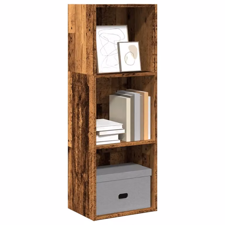 Libreria vidaXL in legno stile rustico marrone con pannello posteriore L 40 cm, P 30 cm, H 114 cm