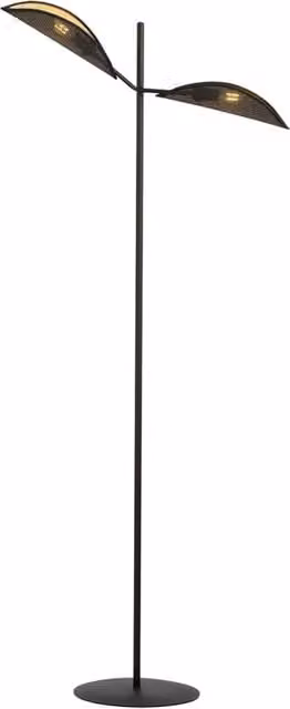 Piantana Moderno Eridano Acciaio Nero Oro 2 Luci E14 Ip20