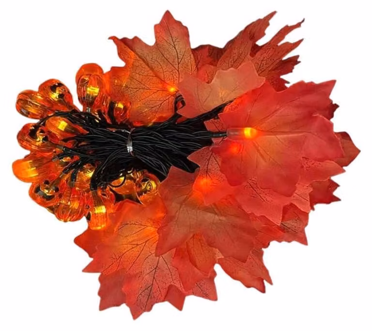 Catena di luci a LED a forma di zucca, alimentata a energia solare, con 36 luci, lunghezza 700 cm, ideale per Halloween