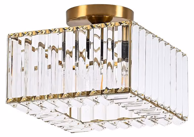 Lampada da soffitto VETRO dorata 1xE27x15W in vetro, dimensioni: 19,3x24,5x24,5 cm, IP20, Light Prestige