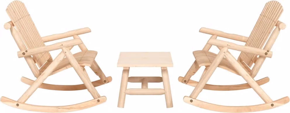 The Living Store Set di 3 pezzi per salotto da giardino in legno massiccio di abete rosso