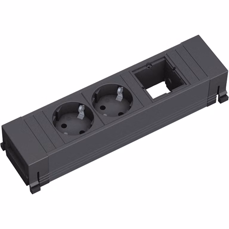 BACHMANN POWER FRAME 2xCEE7/3 1xCM, profilo in plastica 0,2m GST18