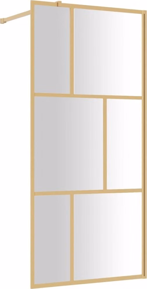 Parete per Doccia Walk-in Vetro Trasparente ESG 80x195 cm Oro