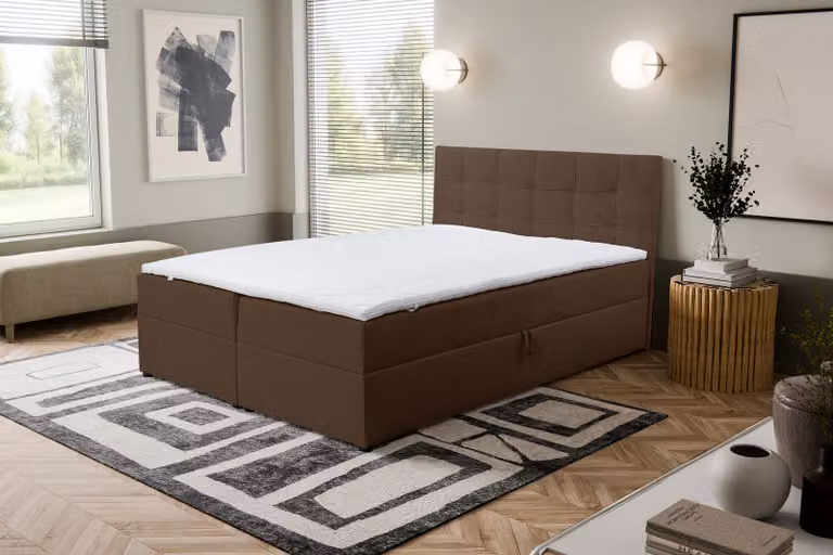 VENASI JESSA letto a molle 180x200 con reti H2/H3 materasso MARRONE