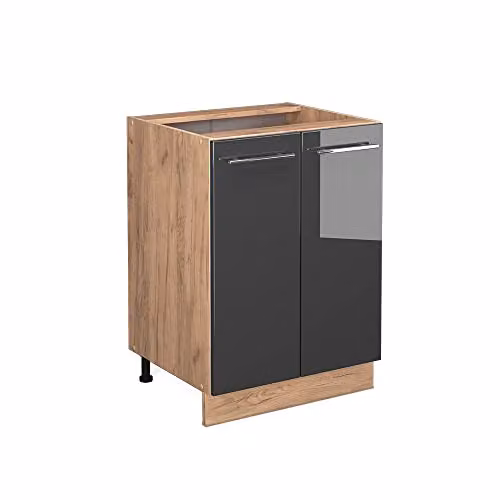 Vicco Mobiletto base cucina Fame-Line, Antracite lucido, 60 cm
