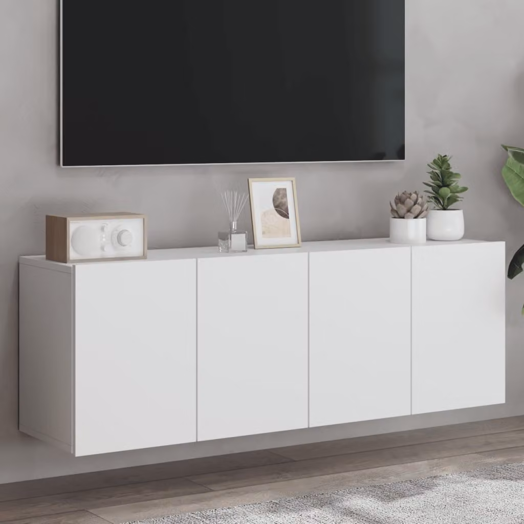 Set di 2 mobili TV da parete vidaXL bianchi in stile moderno L: 60 cm, P: 30 cm, H: 41 cm