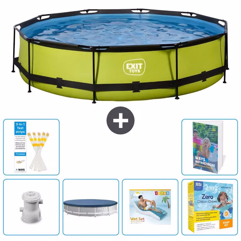 Piscina gonfiabile rettangolare - 360x76 cm - Set da 5 pezzi - Modello S309