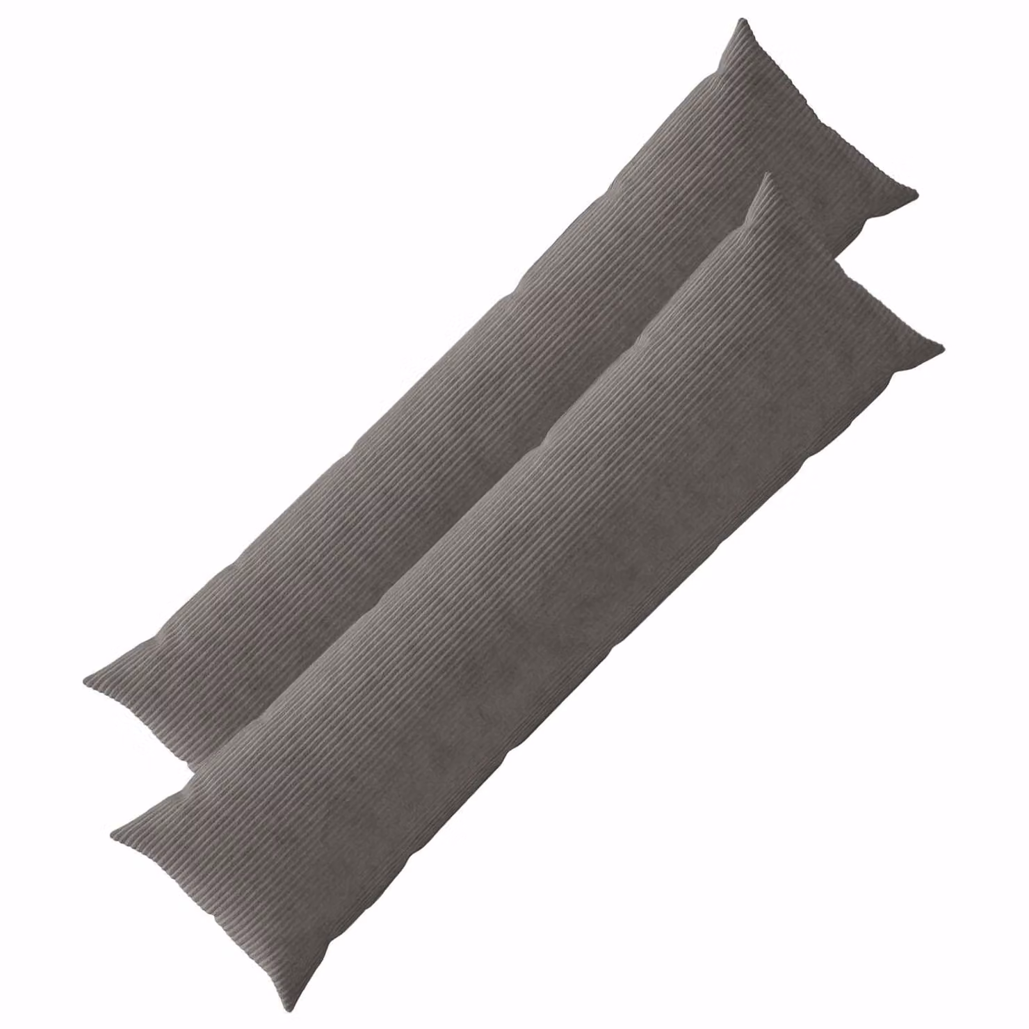 Set di 2 federe vidaXL HEERLEN in velluto a coste, Grigio, L 145 x P 40 cm