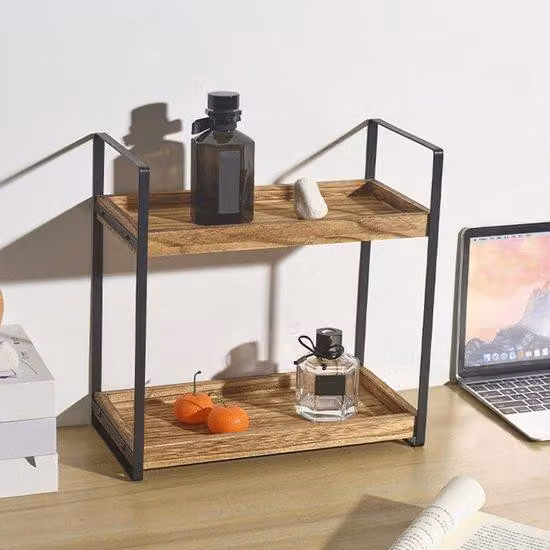 Azomor Versatile: scaffale in legno a due ripiani per cucina e bagno