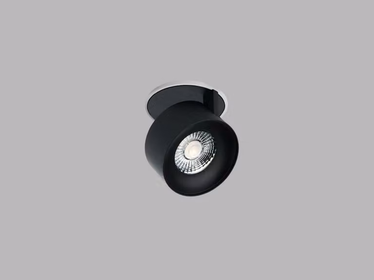 Apparecchio LED da incasso dimmerabile KLIP con possibilità di rotazione, Variante: 11 W, base bianca, riflettore nero, DALI
