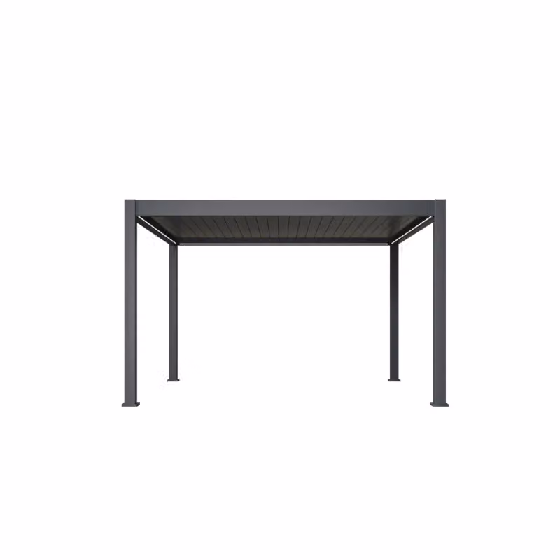 Pergola bioclimatica motorizzata autoportante Ombréa ELMO colore Antracite L: 400 cm, P: 400 cm – 2