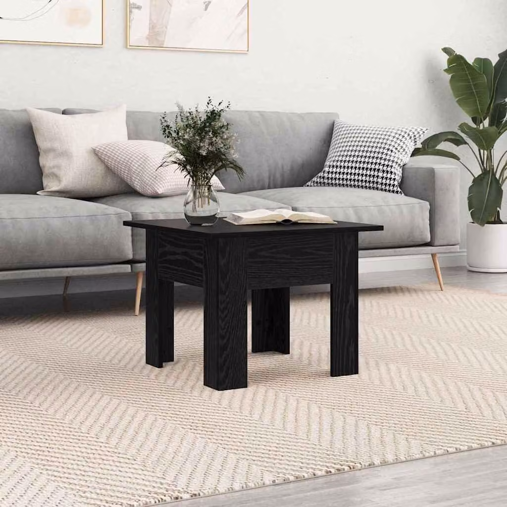 Maison Exclusive - Tavolino nero effetto rovere 55 x 55 x 42 cm Materiale ligneo