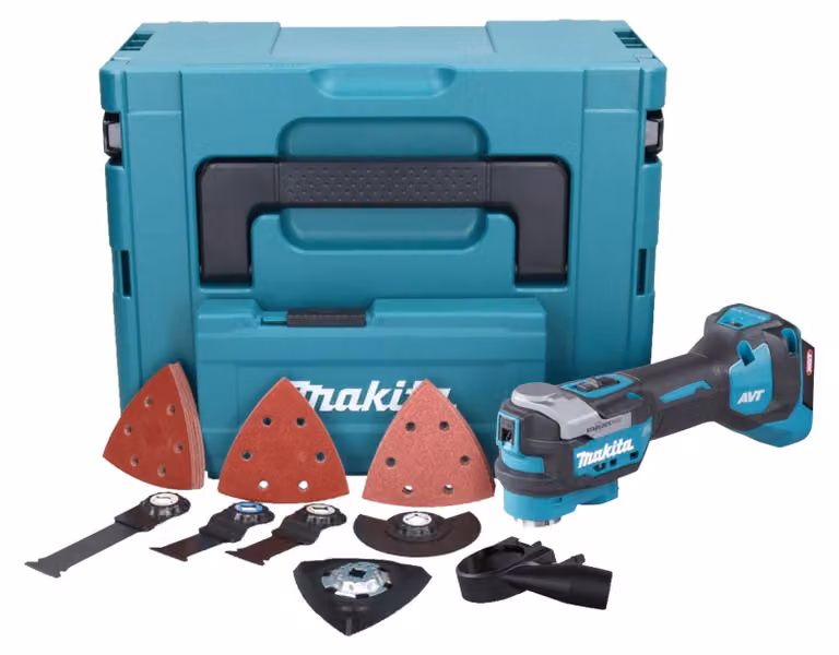 Makita TM 001 GZ03 Utensile multifunzione a batteria 40 V max. Starlock Max Brushless + set di accessori 37 pezzi + Makpac - senza batteria, senza caricabatterie