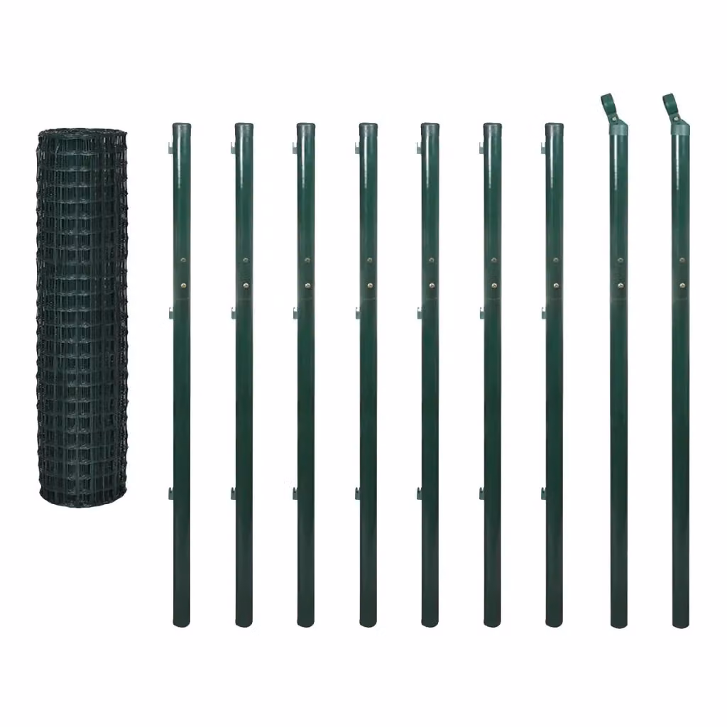 Recinzione Euro in Acciaio vidaxl Verde 10 x 1,7 m – 2