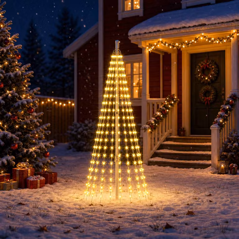 vidaXL Luci per albero di Natale con picchetti 270 LED Bianco caldo e