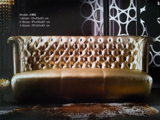 Chesterfield Sofagarnitur Ledersofa Polster Couch Sofa Garnitur