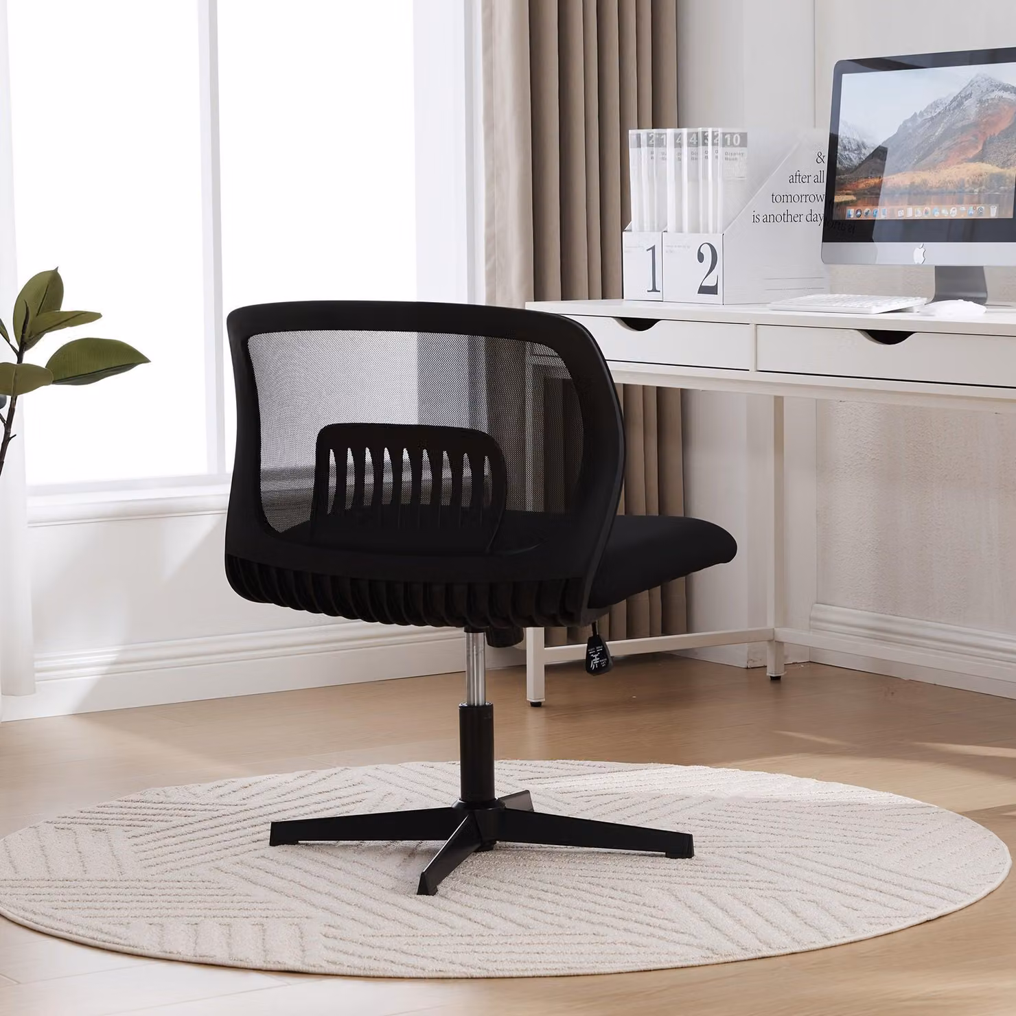 Sedia da ufficio - Sedia girevole - Sedia regolabile - Sedia per studio - Sedia ergonomica da ufficio nera