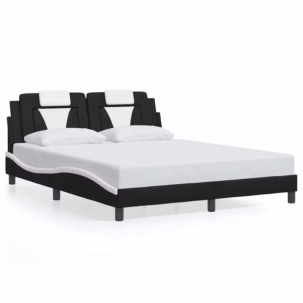 vidaXL Giroletto Viana in Similpelle Nero e Bianco, L/P/H: 160 x 200 x 165 cm – 2