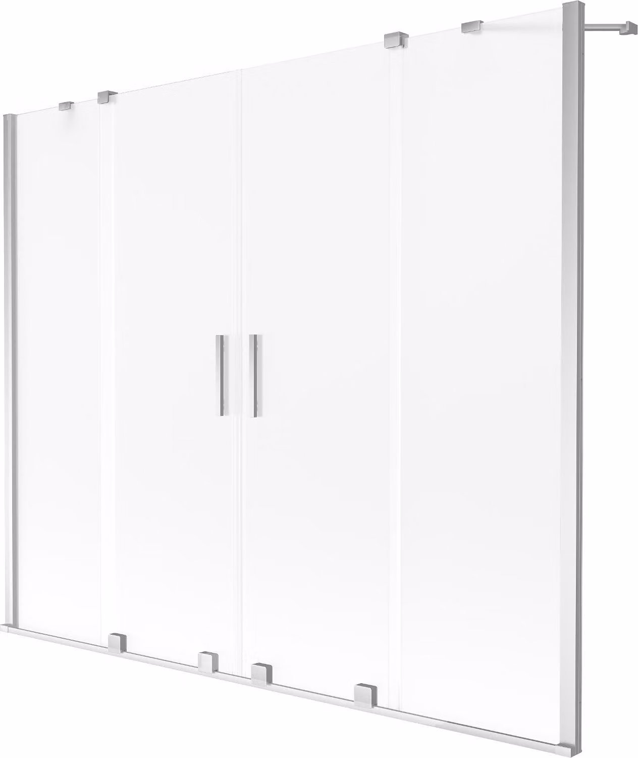 Mexen Velar Duo paratia da vasca 2-ali scorrevole 170 x 150 cm, brina, cromo - 896-170-000-32-01