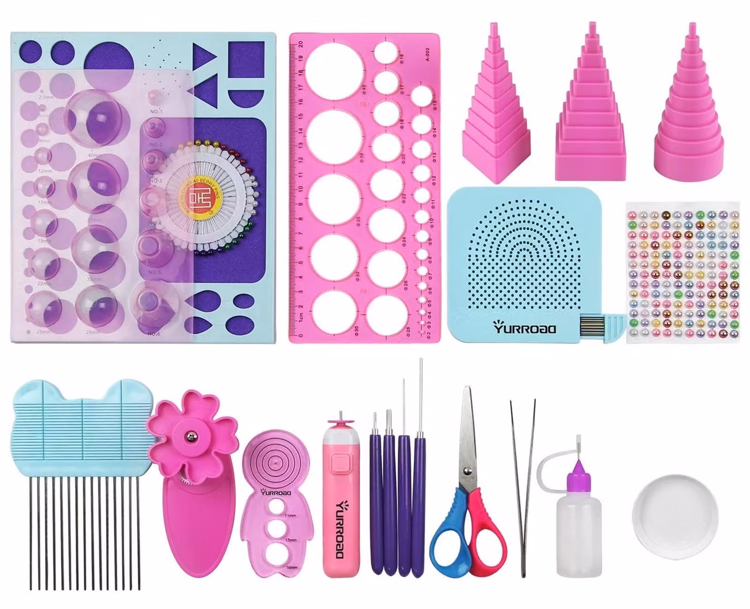 Solidchoice - Set di 19 strumenti per la tecnica del "quilling", ideale per principianti