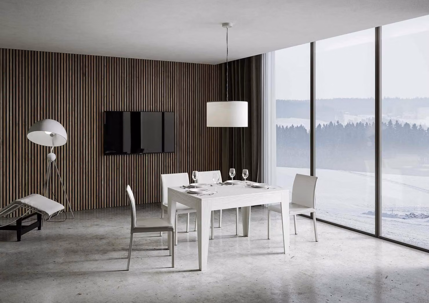 ITAMOBY - Tavolo allungabile 120/180x90 cm Cico bianco frassino